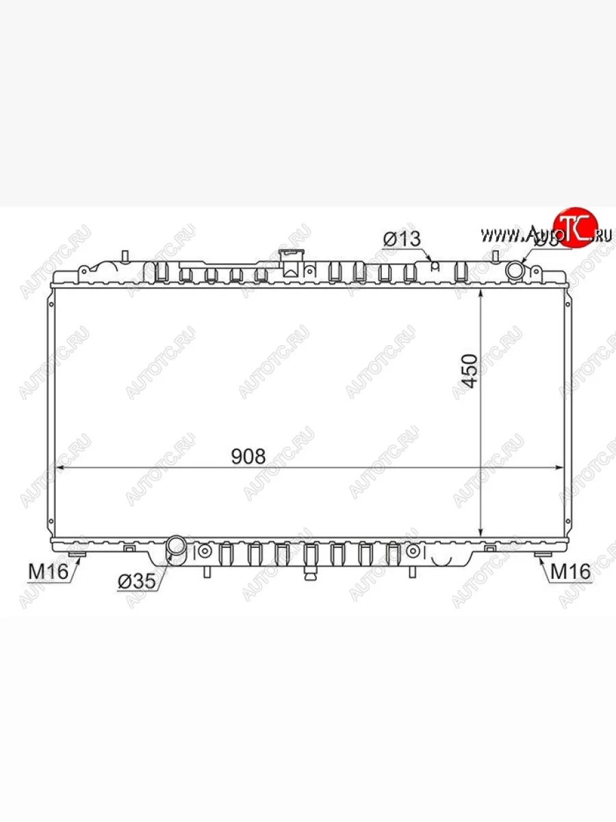 Радиатор двигателя SAT (пластинчатый, RD28/TD42/ZD30, МКПП/АКПП) Nissan Patrol 5 Y61 2-ой рестайлинг (2004-2010)  в Перми Пермском крае