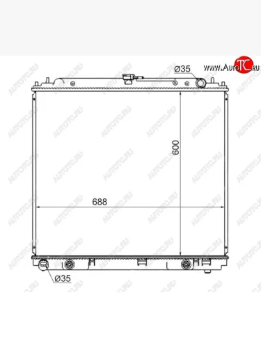 Радиатор двигателя (пластинчатый, VQ40DE, МКПП/АКПП) SAT Nissan Pathfinder R51 рестайлинг (2009-2014)