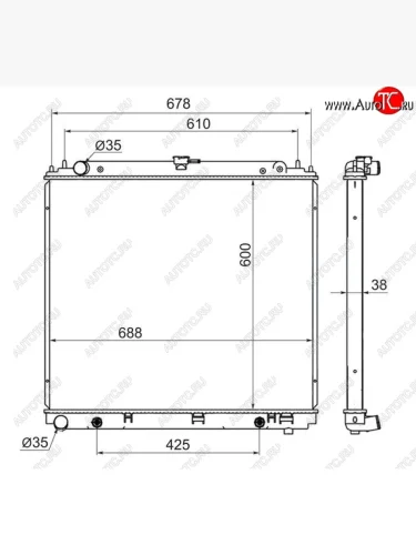 Радиатор двигателя (пластинчатый, YD25DDTI, МКПП/АКПП) SAT Nissan Pathfinder R51 рестайлинг (2009-2014)