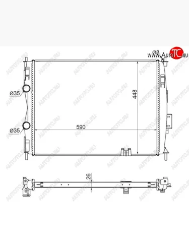 Радиатор двигателя (пластинчатый, 2.0, МКПП/АКПП) SAT Nissan Qashqai 1 J10 дорестайлинг (2007-2010)