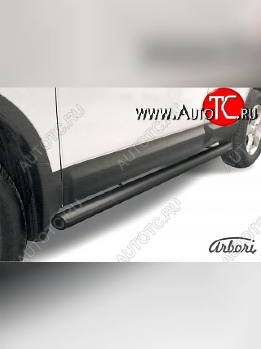 Защита штатных порогов Arbori (черная, d76 mm). Nissan Qashqai 1 J10 дорестайлинг (2007-2010)  в Перми Пермском крае