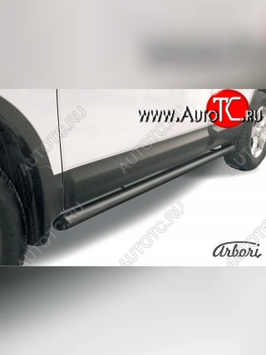Защита штатных порогов Arbori (черная, d57 mm). Nissan Qashqai 1 J10 дорестайлинг (2007-2010)  в Самаре Самарской области
