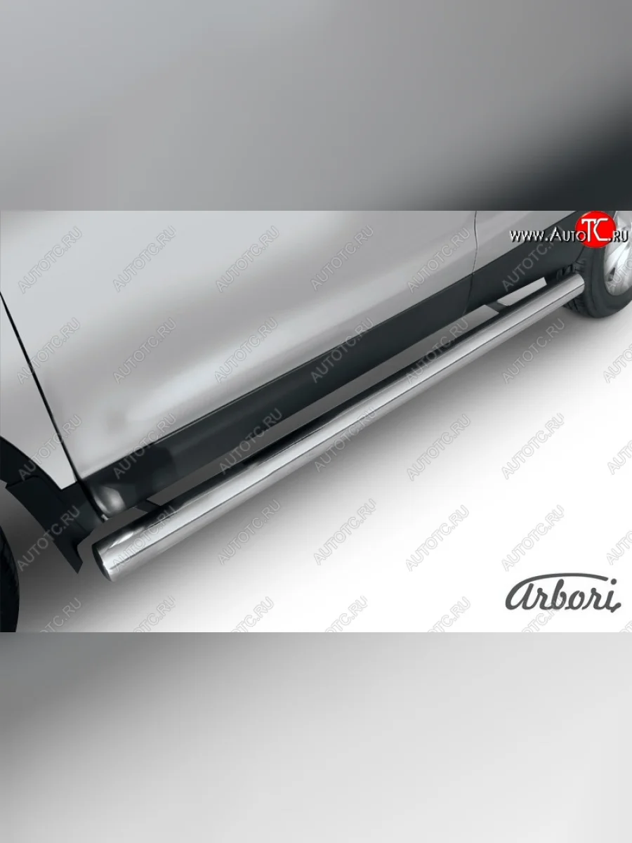 Защита переднего бампера Arbori (нержавейка, 1 труба d57 mm).  Nissan Qashqai (2007-2010) 1 J10  в Перми Пермском крае