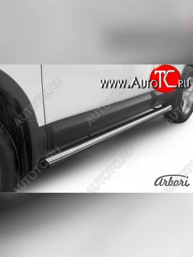 Защита штатных порогов Arbori (нержавейка, d76 mm). Nissan Qashqai  1 J10 (2007-2010) дорестайлинг