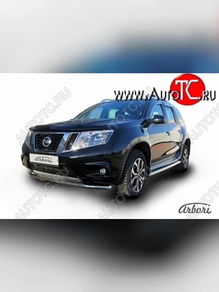 Защита переднего бампера Arbori (нержавейка, 1 труба d57 mm). Nissan Terrano D10 рестайлинг (2016-2022)  в Керчи Республика Крым