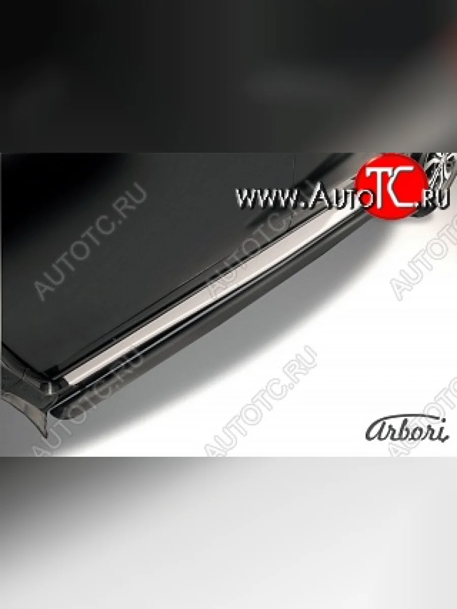 Защита штатных порогов Arbori (черная, d57 mm). Nissan Terrano D10 рестайлинг (2016-2022)  в Керчи Республика Крым
