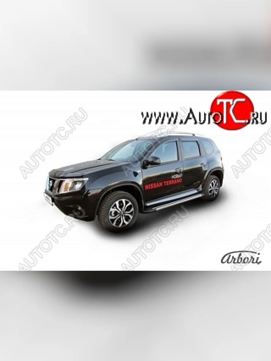 Порожки для ног Arbori Luxe Black Nissan Terrano D10 рестайлинг (2016-2022)  в Керчи Республика Крым