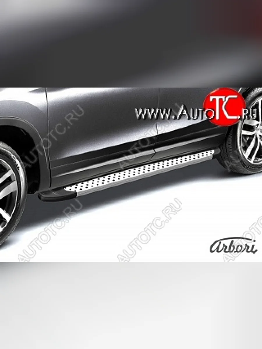 Порожки для ног Arbori Standart Silver Nissan Terrano D10 рестайлинг (2016-2022)  в Перми Пермском крае