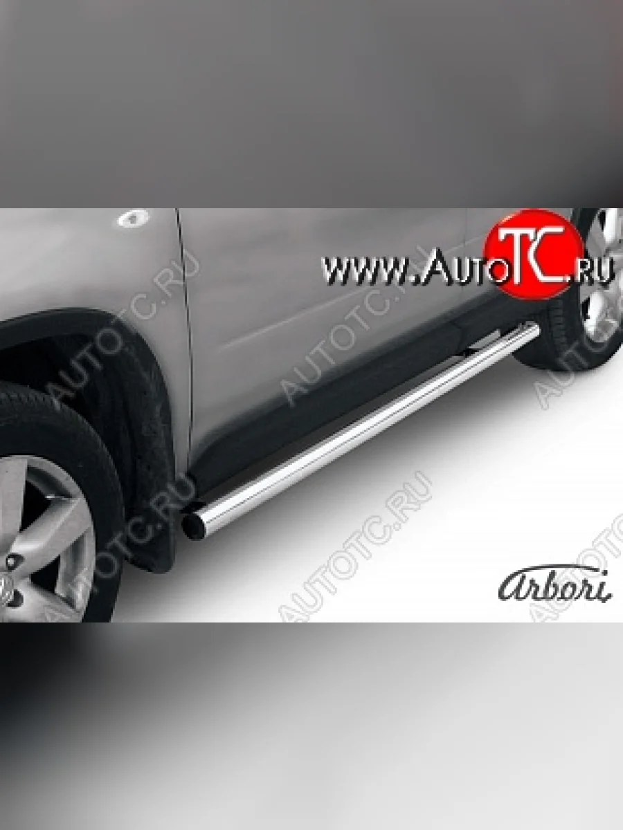 Защита штатных порогов Arbori (нержавейка, d57 mm). Nissan X-trail 2 T31 дорестайлинг (2007-2011)  в Керчи Республика Крым