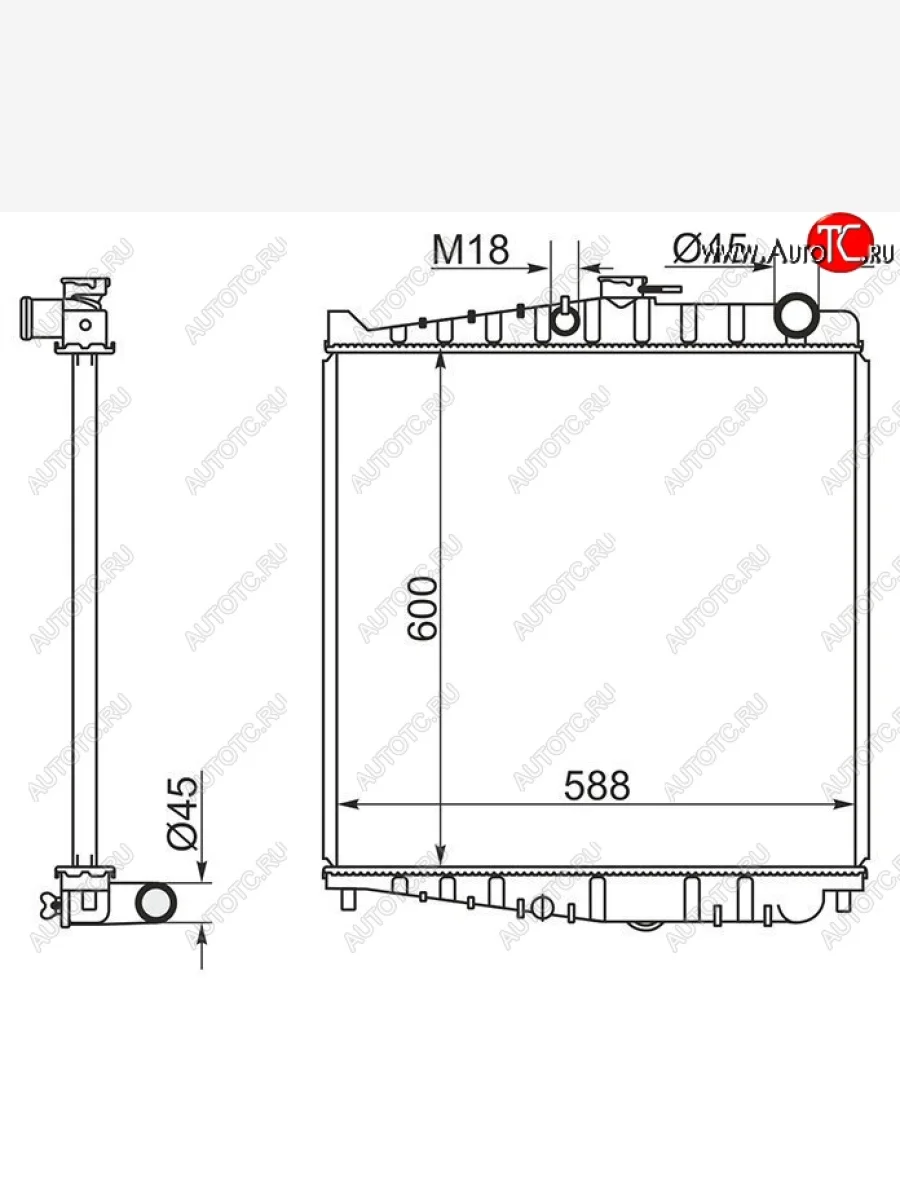 Радиатор двигателя (пластинчатый, FE6E, МКПП) SAT Nissan Condor (1990-2005)  в Керчи Республика Крым