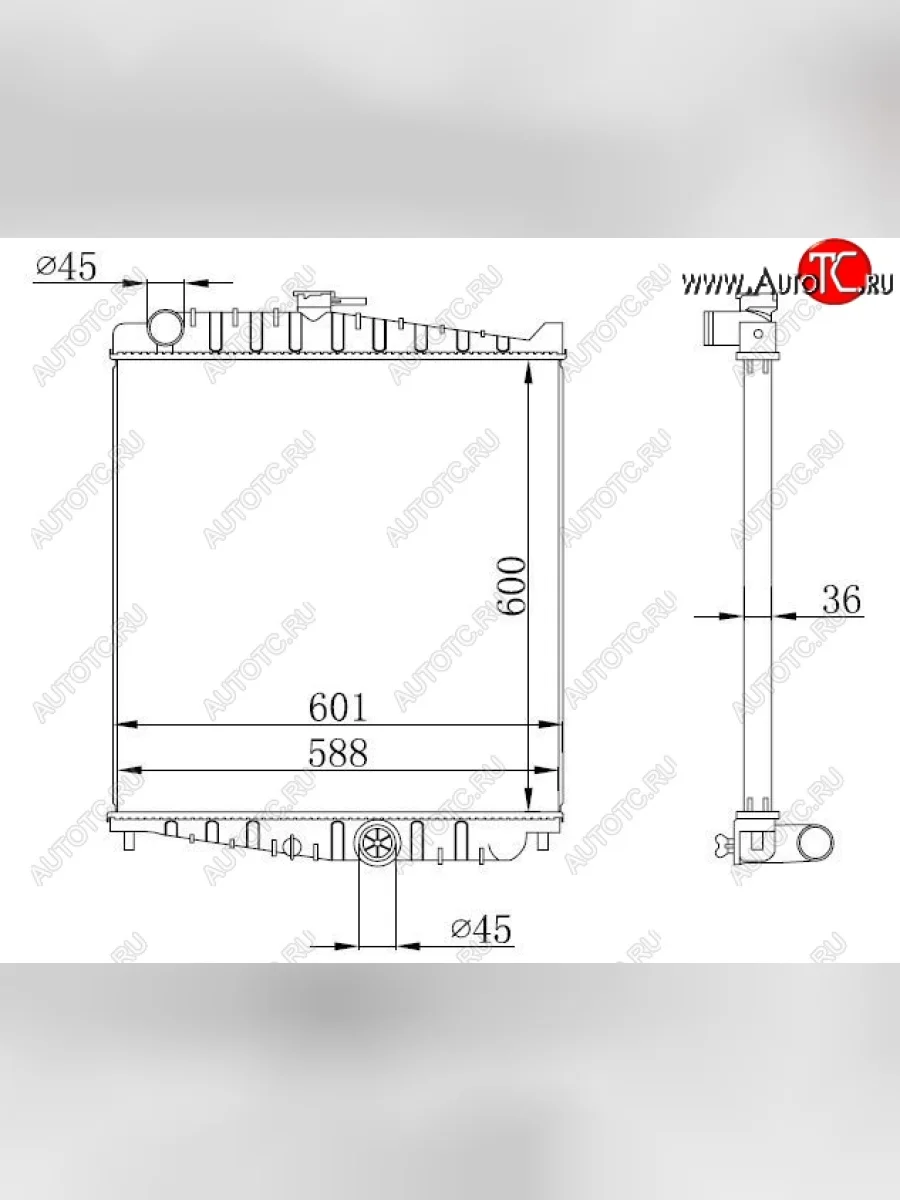Радиатор двигателя (пластинчатый, MD92, МКПП) SAT Nissan Condor (1990-2005)  с доставкой в г. Керчь