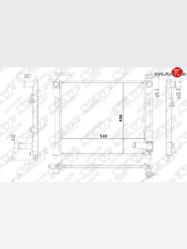 Радиатор двигателя (пластинчатый, MR20, МКПП/АКПП) SAT Nissan Lafesta B30 дорестайлинг (2004-2006)