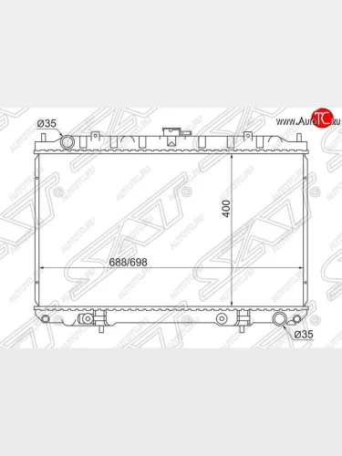Радиатор двигателя (трубчатый, 2.0/3.0, МКПП/АКПП) SAT Nissan Maxima A33 дорестайлинг (2000-2003)