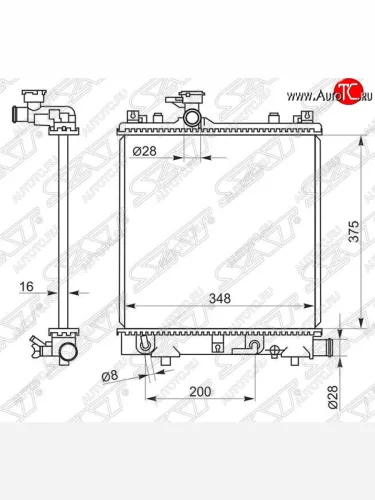 Радиатор двигателя (пластинчатый, МКПП/АКПП) SAT Mazda AZ-Wagon (2004-2008)