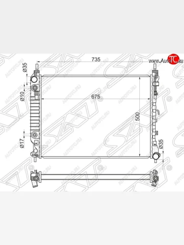 Радиатор двигателя SAT (пластинчатый, 2.2D, МКПП/АКПП) Chevrolet Captiva 1-ый рестайлинг (2011-2013)