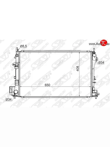 Радиатор двигателя (пластинчатый, 1.6/1.8, МКПП) SAT Opel Vectra C седан дорестайлинг (2002-2005)