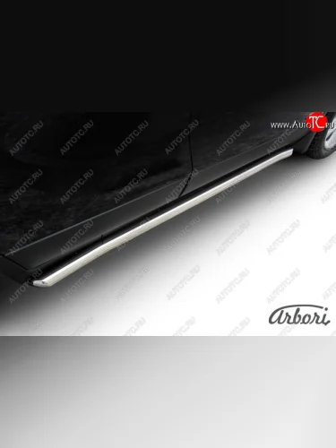 Защита штатных порогов Arbori (нержавейка, d57 mm). Opel Mokka  дорестайлинг (2012-2016)
