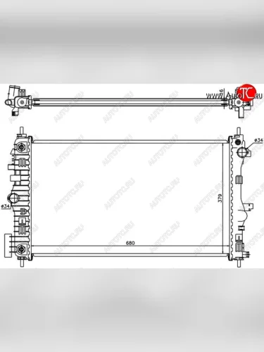 Радиатор двигателя (пластинчатый, 2.0, МКПП/АКПП) SAT Opel Insignia A рестайлинг седан (2013-2017)