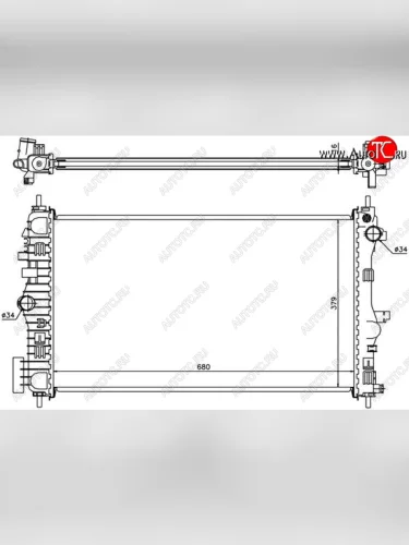 Радиатор двигателя (пластинчатый, 2.0, МКПП/АКПП) SAT Opel Insignia A рестайлинг седан (2013-2017)