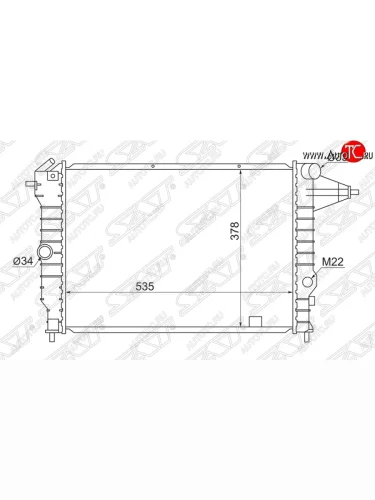 Радиатор двигателя (пластинчатый, МКПП) SAT Opel Vectra A седан рестайлинг (1992-1995)