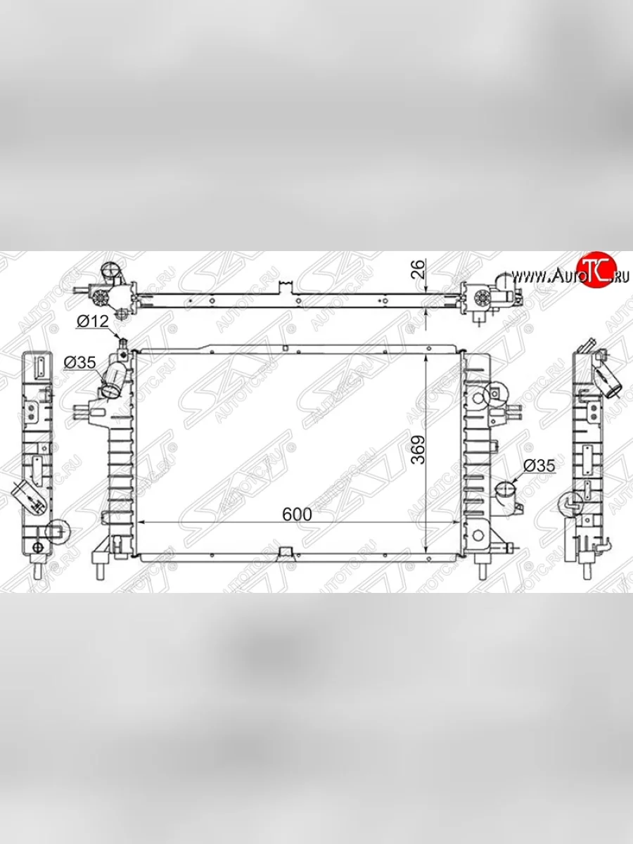 Радиатор двигателя (пластинчатый, 1.3TD/1.7TD/1.9TD, МКПП) SAT Opel Astra H универсал (2004-2007)  с доставкой в г. Керчь