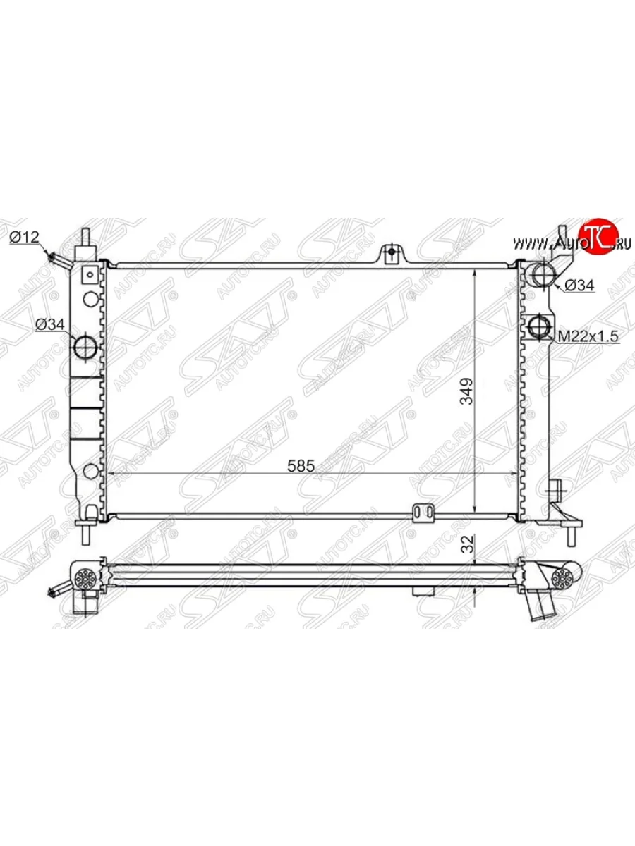 Радиатор двигателя (пластинчатый, 1.4/1.6/1.8/2.0, МКПП) SAT Opel Astra F седан рестайлинг (1994-1998)  с доставкой в г. Керчь