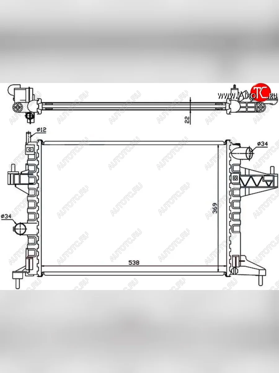 Радиатор двигателя (пластинчатый, 1.4/1.6/1.7D/1.8, МКПП) SAT Opel Corsa C (2000-2006)  с доставкой в г. Керчь