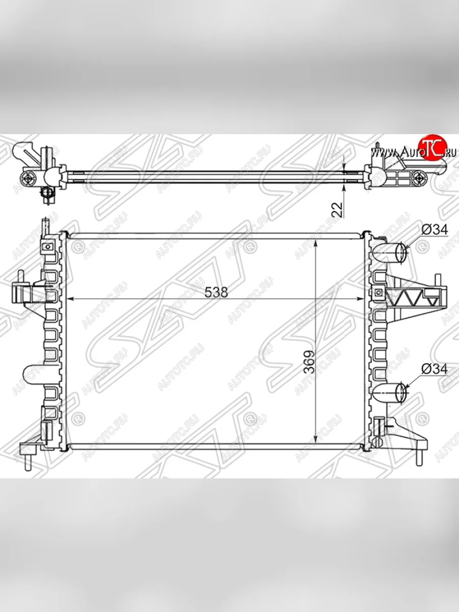 Радиатор двигателя (пластинчатый, 1.0/1.2/1.4, МКПП) SAT Opel Corsa C (2000-2006)  с доставкой в г. Пермь