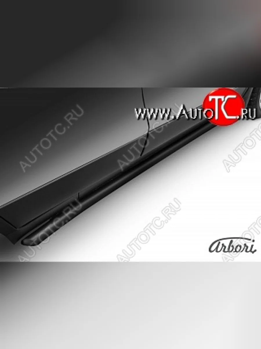 Защита штатных порогов Arbori (черная, d57 mm). Opel Mokka  дорестайлинг (2012-2016)  с доставкой в г. Пермь