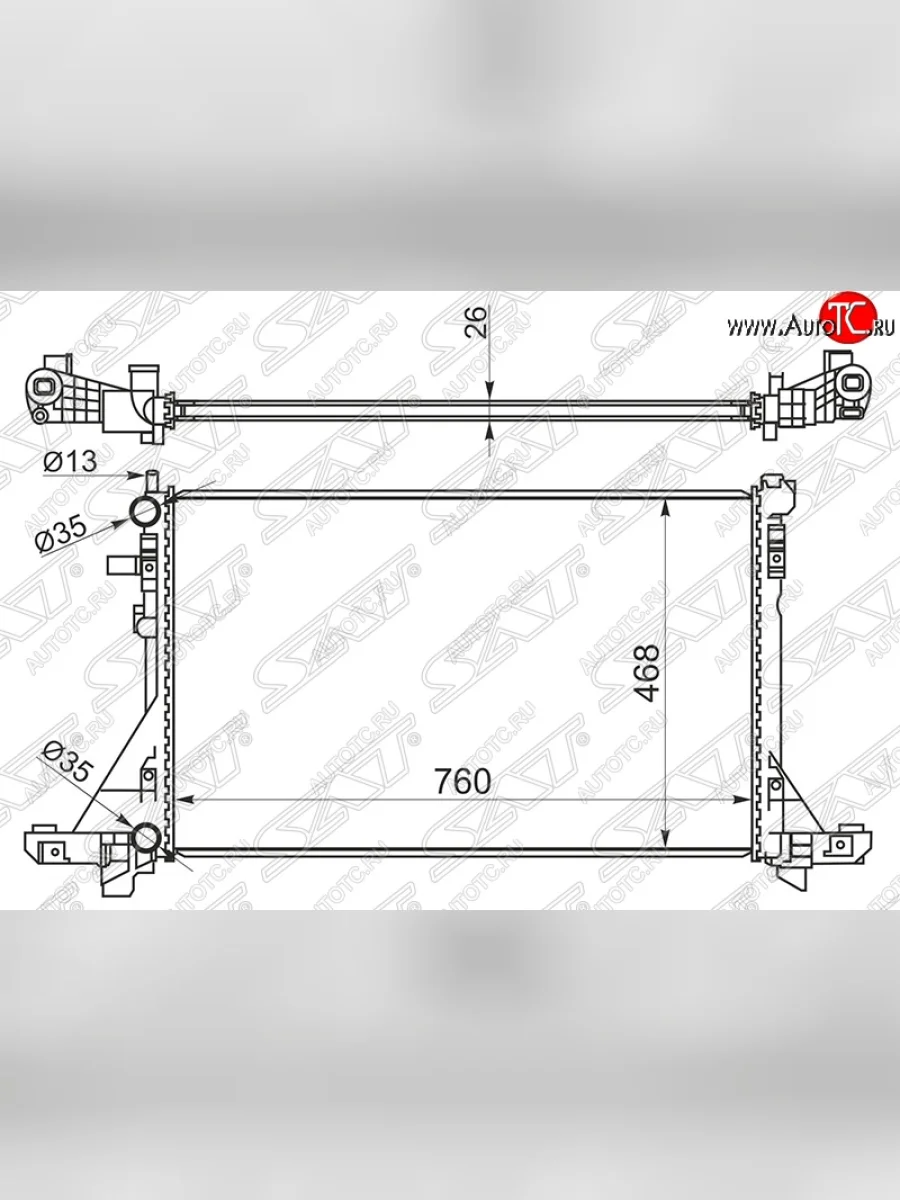 Радиатор двигателя (пластинчатый, 2.3, МКПП) SAT Renault Master FV,JV фургон дорестайлинг (2010-2015)  в Перми Пермском крае