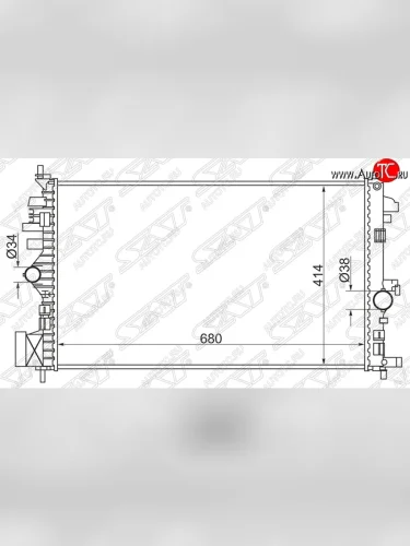Радиатор двигателя (трубчатый, 1.6/1.8, МКПП/АКПП) SAT Opel Insignia A рестайлинг седан (2013-2017)