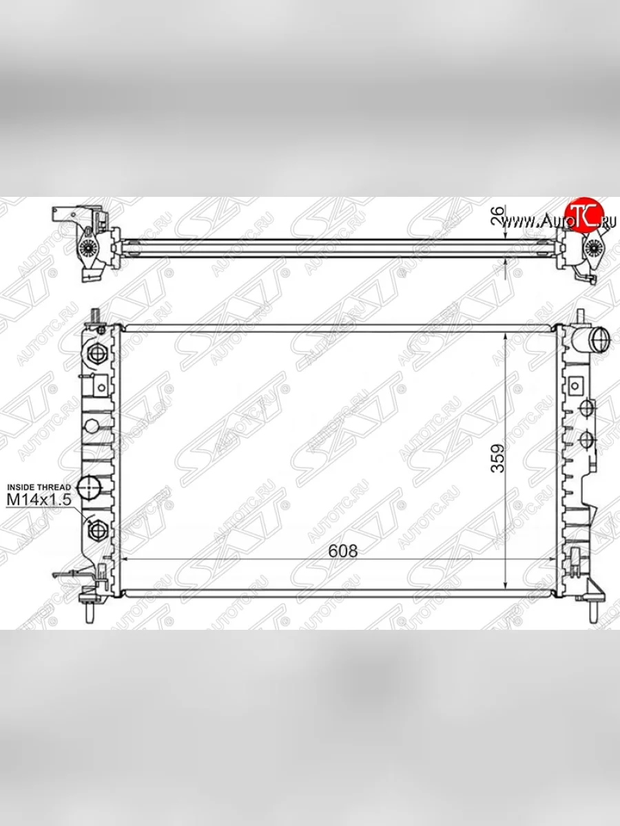 Радиатор двигателя (пластинчатый, 1.6/1.8/2.0/2.0TD/2.2, АКПП) SAT Opel Vectra B седан дорестайлинг (1995-1999)  в Керчи Республика Крым