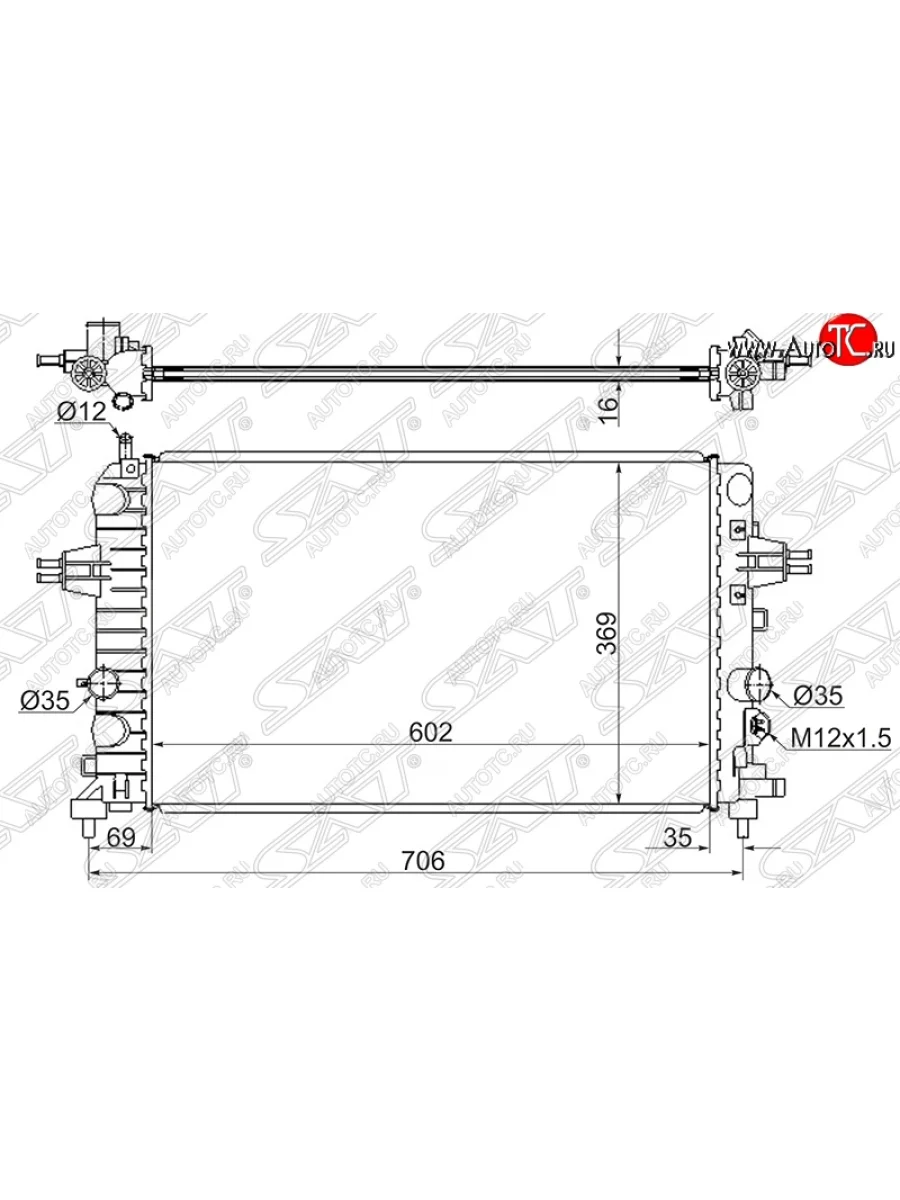Радиатор двигателя SAT Opel Astra H хэтчбек 5дв дорестайлинг (2004-2007)  с доставкой в г. Керчь