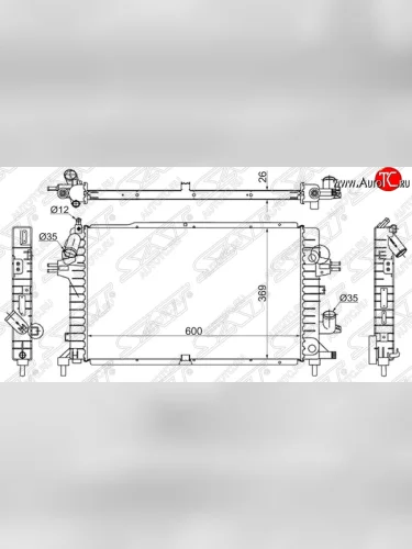 Радиатор двигателя SAT Opel Astra H GTC хэтчбек 3 дв. дорестайлинг (2004-2006)