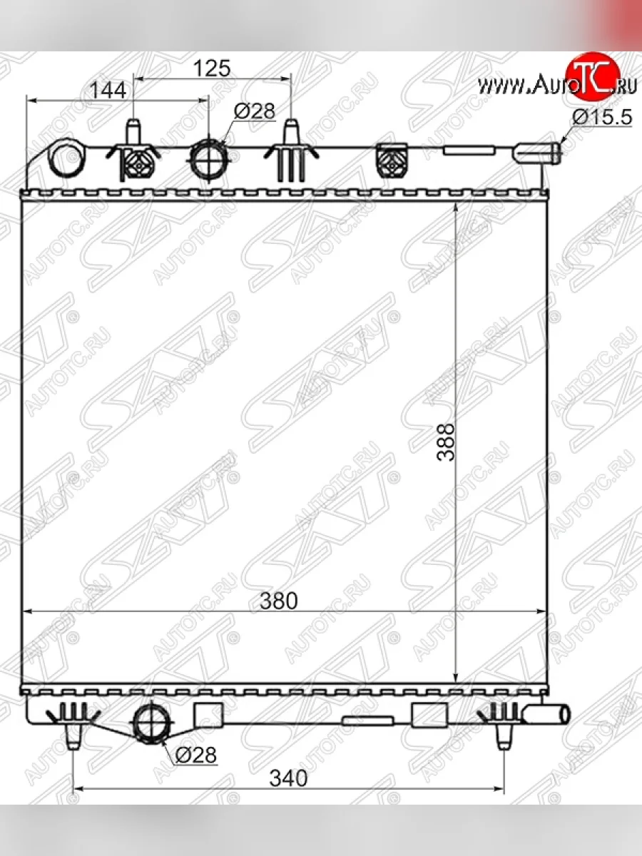Радиатор двигателя SAT CITROEN DS3 PF1 дорестайлинг,хэтчбэк 3дв. (2009-2016)  с доставкой в г. Пермь