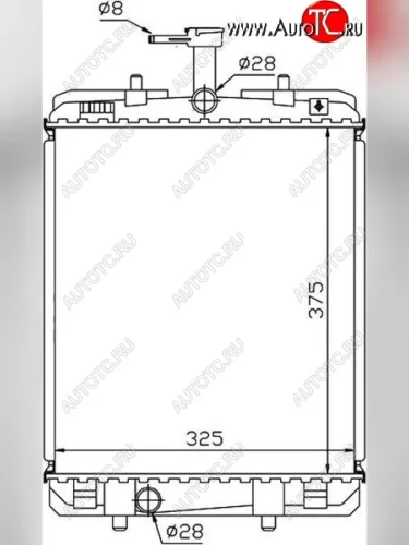 Радиатор двигателя SAT Peugeot 107 PN хэтчбэк 3 дв. дорестайлинг (2005-2009)