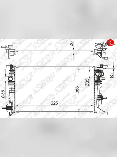 Радиатор двигателя SAT Renault Megane универсал  рестайлинг (2013-2016)
