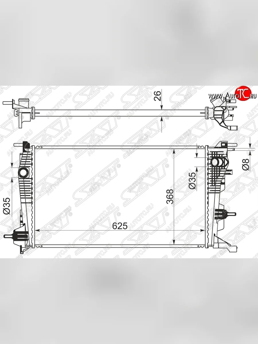 Радиатор двигателя SAT Renault Megane универсал  рестайлинг (2013-2016)  с доставкой в г. Керчь