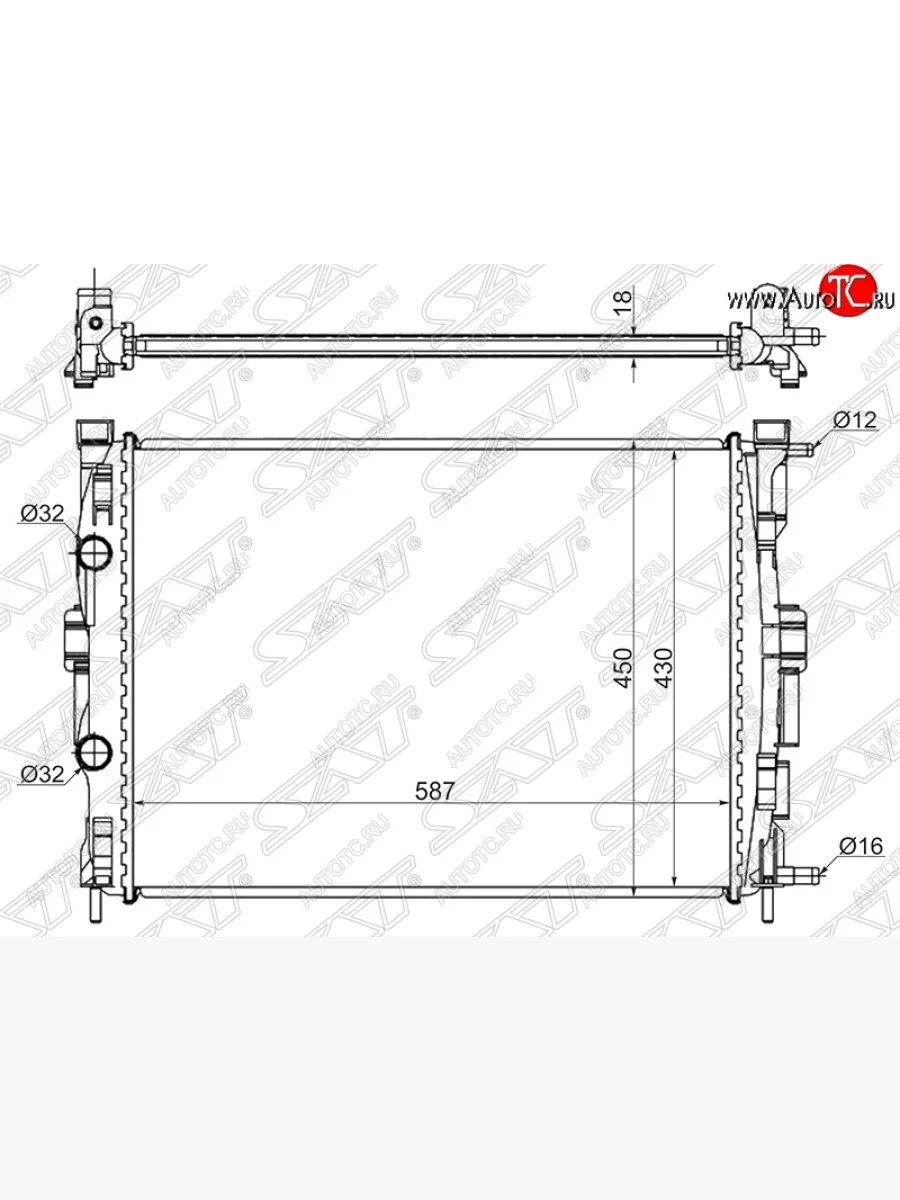 Радиатор двигателя SAT Renault Scenic 2 (2003-2009)  с доставкой в г. Керчь