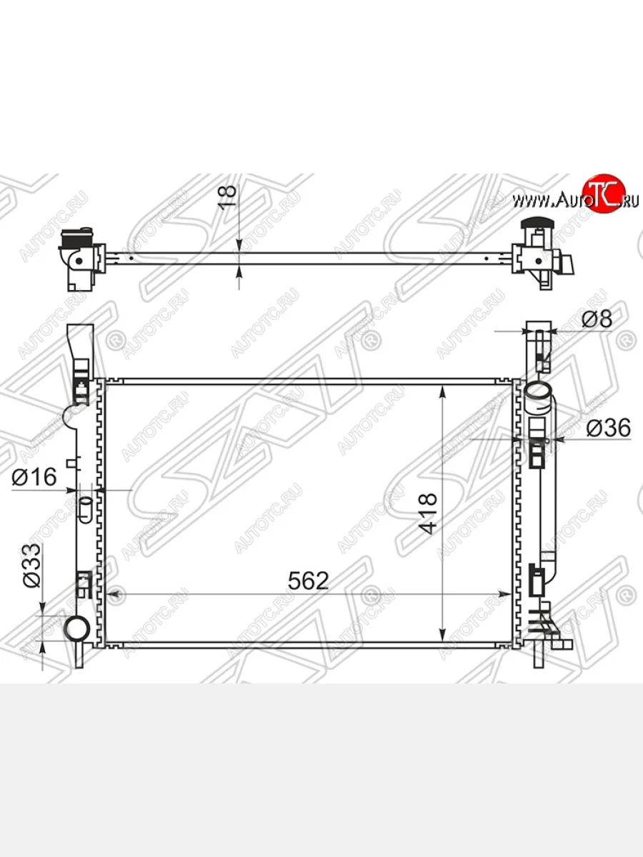 Радиатор двигателя SAT Renault Kangoo KW0 дорестайлинг (2008-2013)  в Керчи Республика Крым