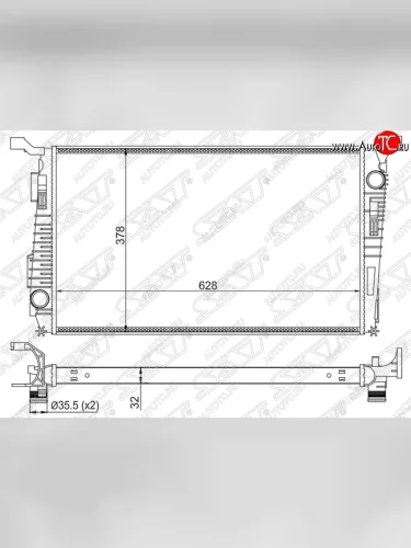 Радиатор двигателя SAT Renault Duster HS дорестайлинг (2010-2015)