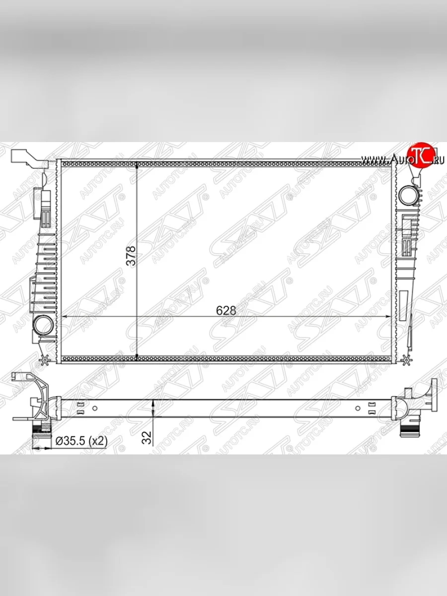 Радиатор двигателя SAT Renault Duster HS дорестайлинг (2010-2015)  в Керчи Республика Крым