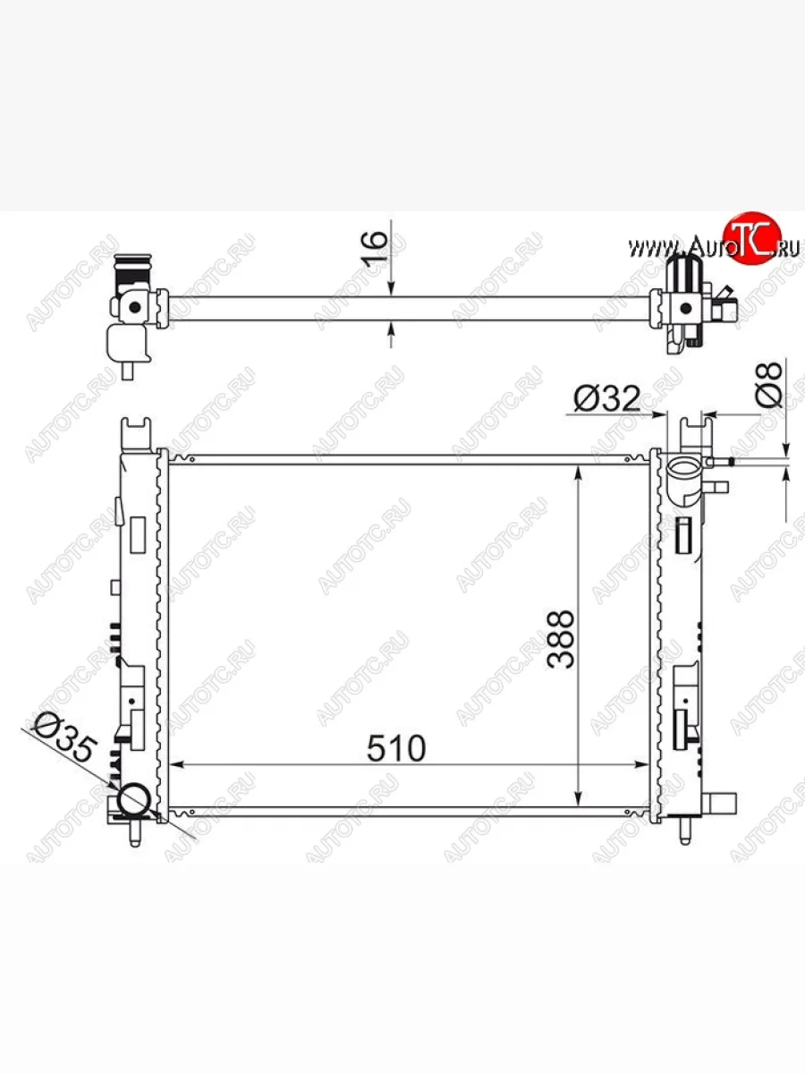 Радиатор двигателя SAT Renault Duster HS рестайлинг (2015-2021)  в Керчи Республика Крым