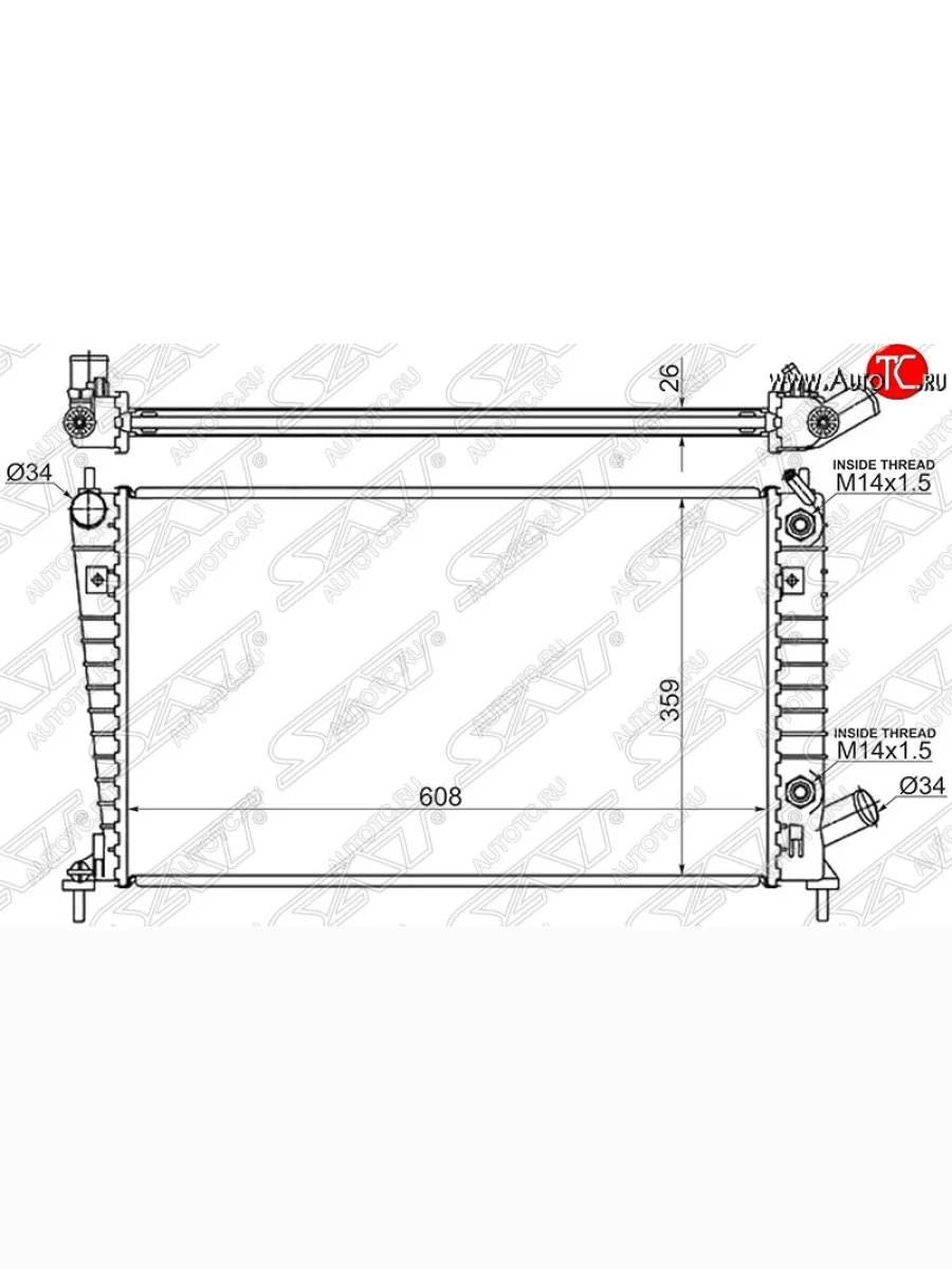 Радиатор двигателя SAT SAAB 9-5 YS3E cедан дорестайлинг (1997-2001)  с доставкой в г. Керчь