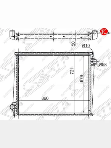 Радиатор двигателя SAT Scania 4-series (1997-2007)
