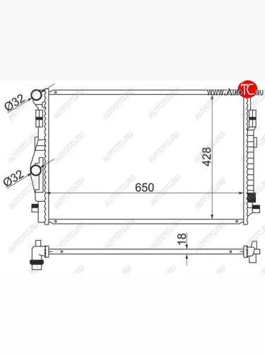 Радиатор двигателя SAT (пластинчатый) Skoda Octavia A7 рестайлинг универсал (2016-2020)