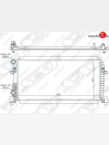 Радиатор двигателя SAT (трубчатый) Skoda Octavia A7 рестайлинг универсал (2016-2020)