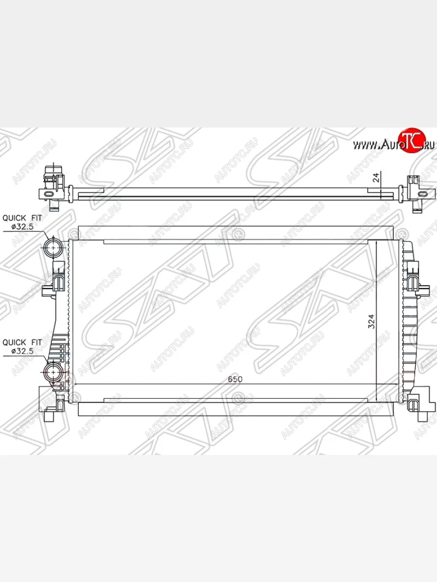 Радиатор двигателя SAT (трубчатый) Audi A3 8V1 хэтчбэк 3 дв. дорестайлинг (2012-2016)  в Перми Пермском крае