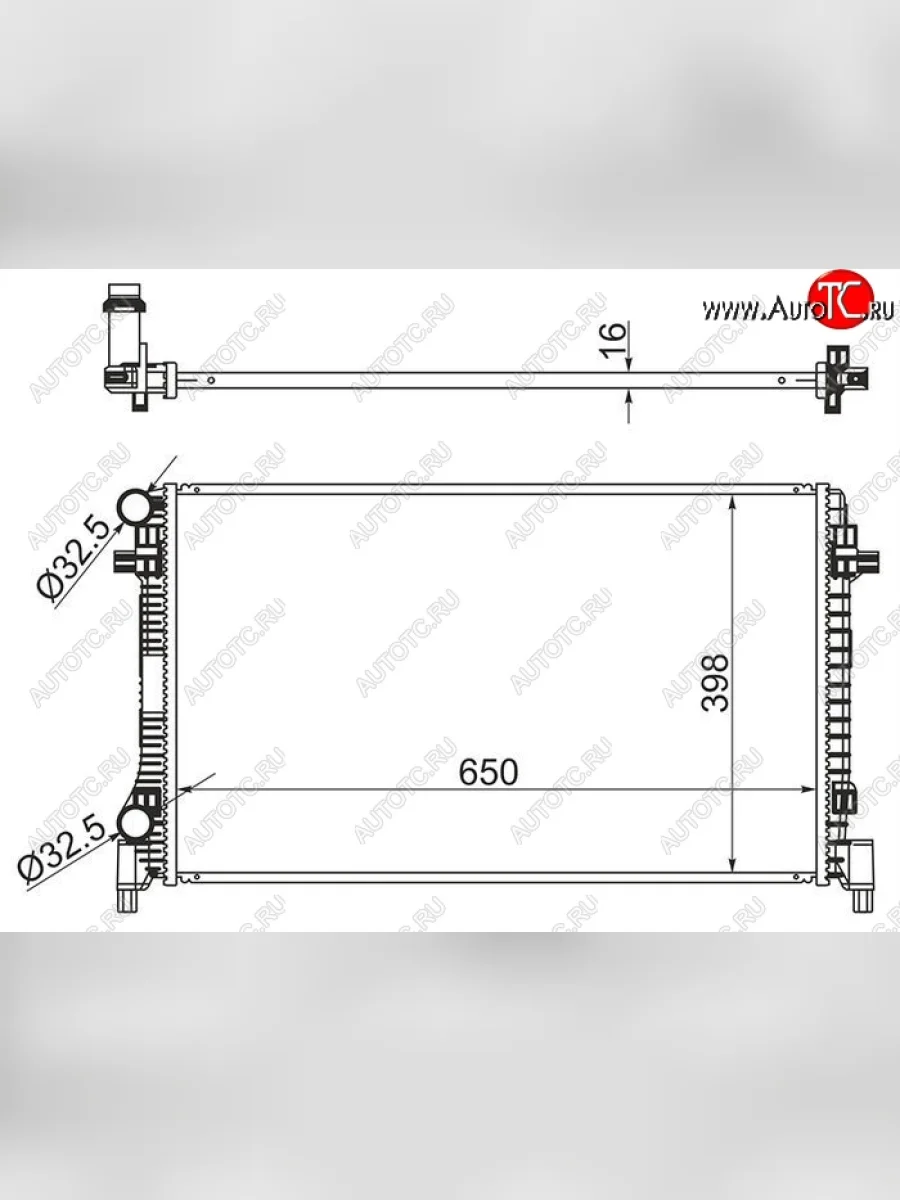 Радиатор двигателя SAT (пластинчатый, 1,8 / 2.0) Audi A3 8V1 хэтчбэк 3 дв. дорестайлинг (2012-2016)  с доставкой в г. Пермь