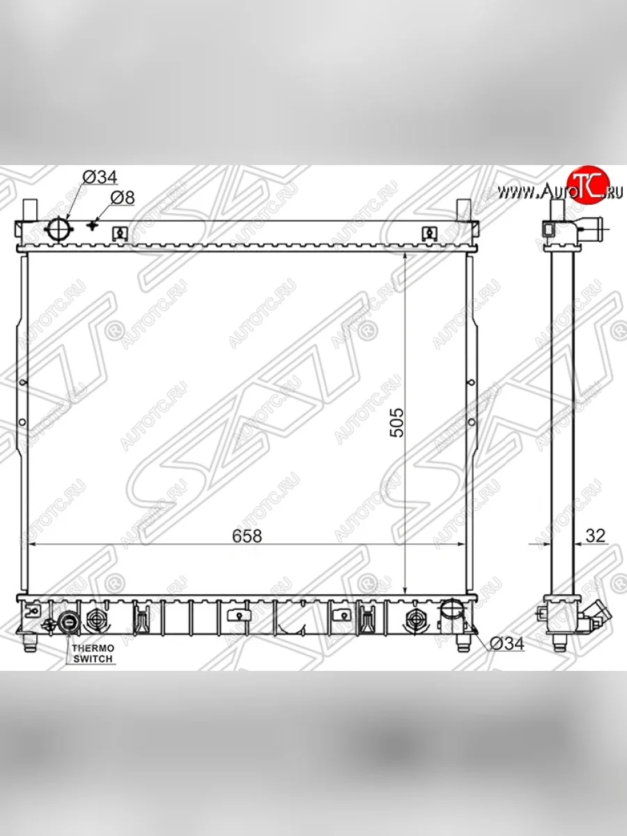 Радиатор двигателя SAT SSANGYONG Rexton Y200 (2001-2006)  с доставкой в г. Керчь